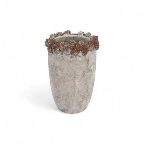 VASO PIGNE GRIGIO H.27